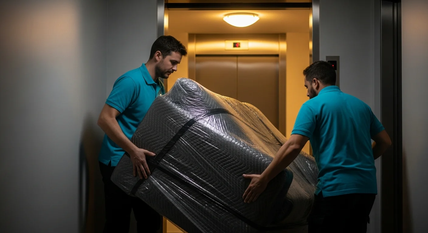 Removalists using a goods lift in a Sydney Eastern Suburbs apartment building