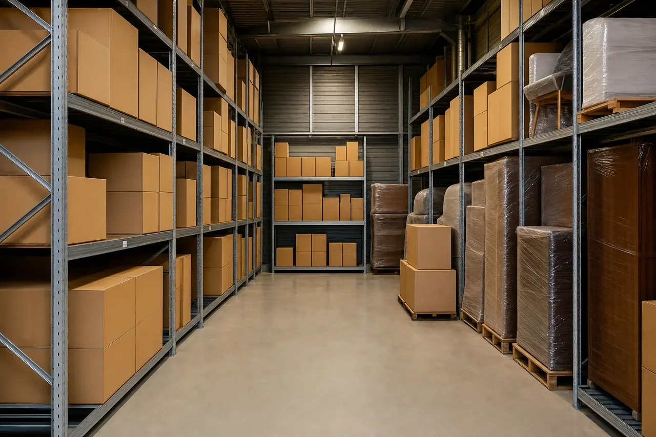 Neatly packed and inventoried furniture in clean secure storage facility, Sydney Eastern Suburbs removalist